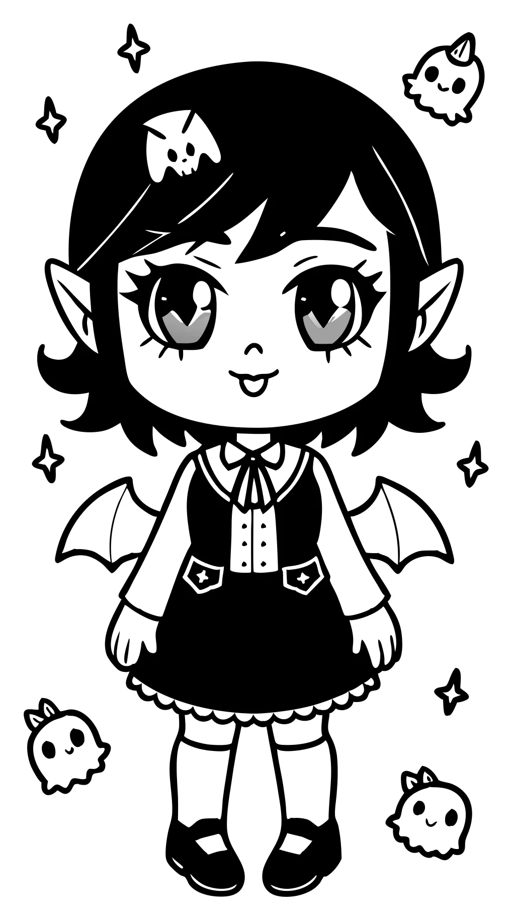 Kawaii Goth Coloring Pages